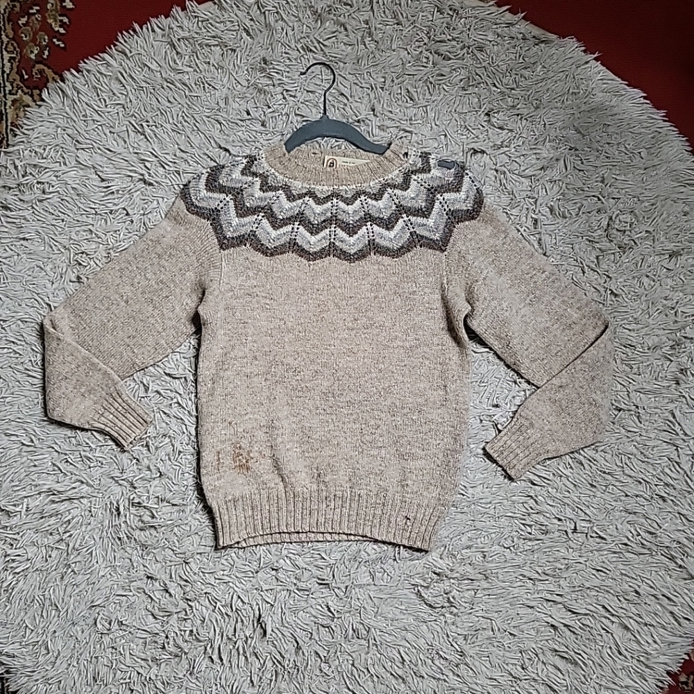 Vintage Shetland Islands Wool Sweater Used Retro Indie Sleaze Sleeze Grunge ✨️💫